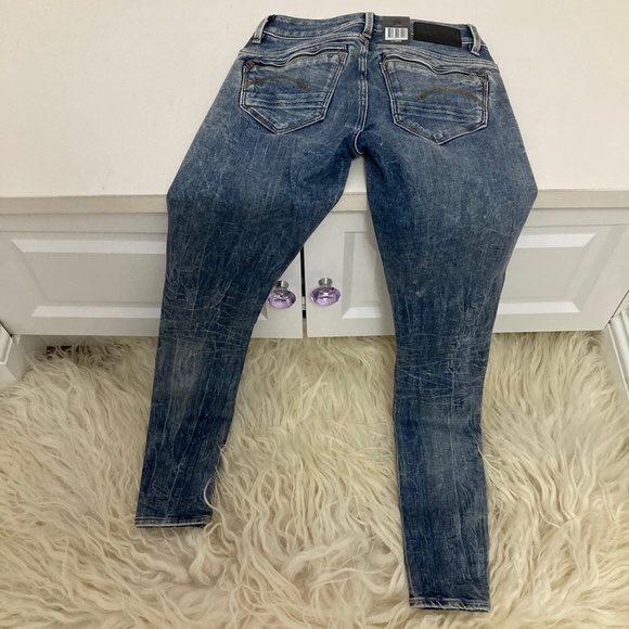 G-STAR RAW Midge Zip Mid Skinny Jeans In Lt Vintage Aged Destroy - Picture 8 of 10